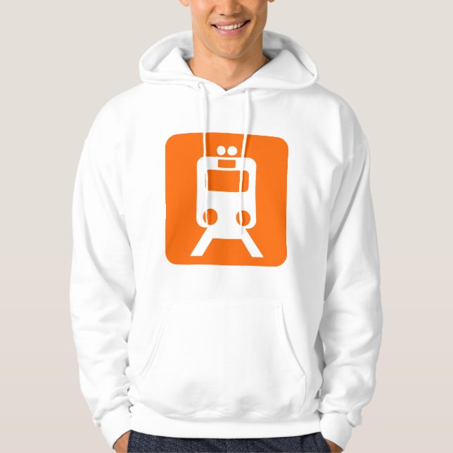 Train Sign - Orange Hoodie (Front)
