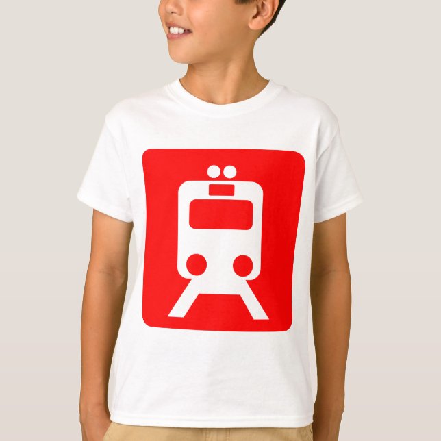 Train Sign - Red T-Shirt (Front)