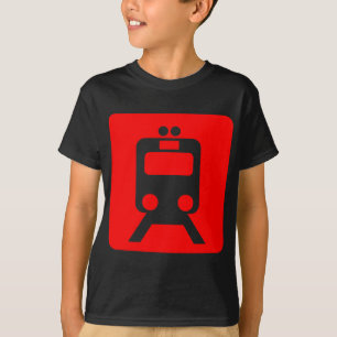 Train Sign - Red T-Shirt