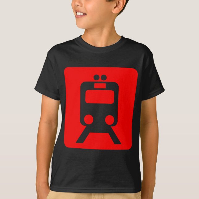 Train Sign - Red T-Shirt (Front)