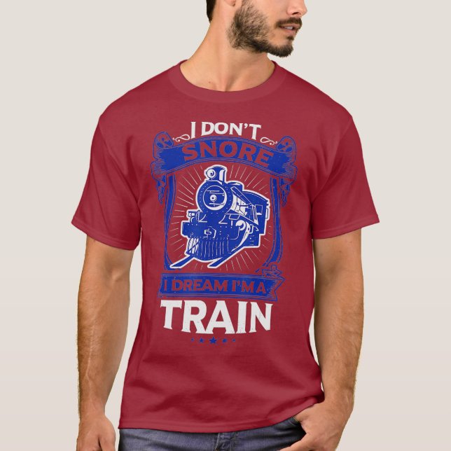 Train Snore Dream Commuter T Shirt Locomotive (Front)