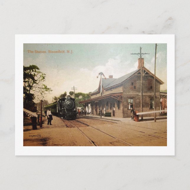 Train Station, Bloomfield, New Jersey Vintage Postcard (Front)