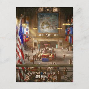 Train Station - Chicago Ill - For us 1943 Postcard