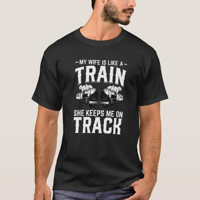 Train Station  Graphic Saying With Train  5 T-Shirt (Front)