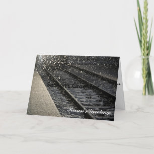 Train Station in Winter Holiday Card