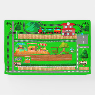 Train Station Roads for Cars 2 1/2' x 4' Banner