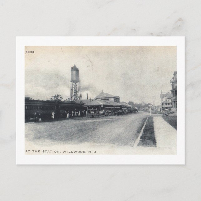 Train Station, Wildwood, New Jersey Vintage Postcard (Front)