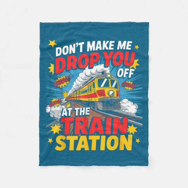Train Station Yellowstone Take Them Train Conducto Fleece Blanket (Front)
