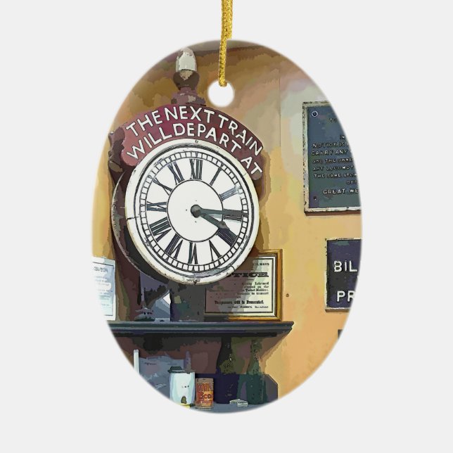 TRAIN STATIONS CERAMIC ORNAMENT (Front)