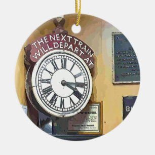TRAIN STATIONS CERAMIC ORNAMENT
