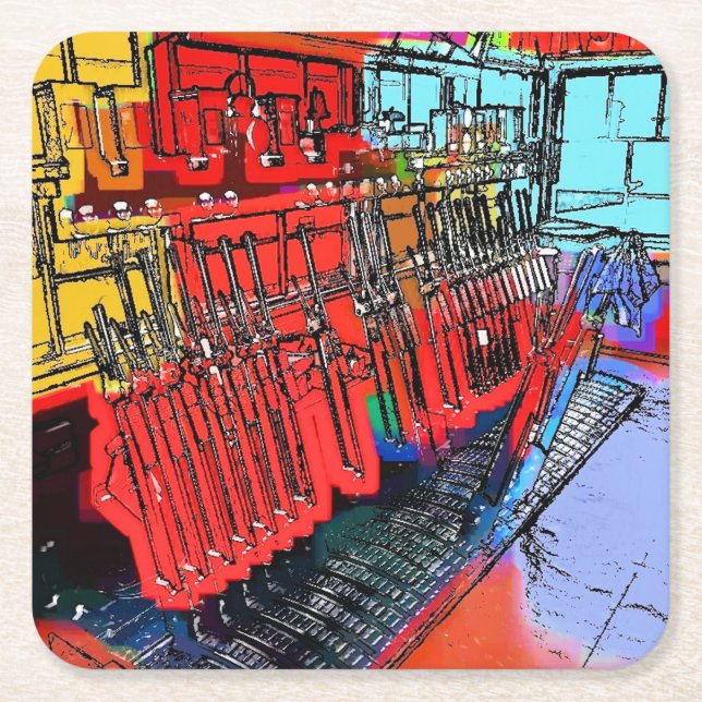 TRAIN STATIONS SQUARE PAPER COASTER (Front)