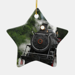 train steam rail railway station engine rails art ceramic ornament
