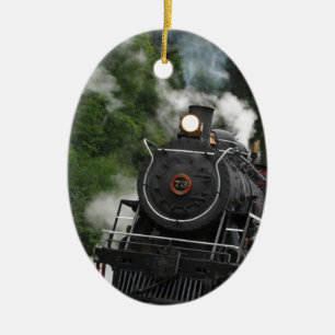 train steam rail railway station engine rails art ceramic tree decoration