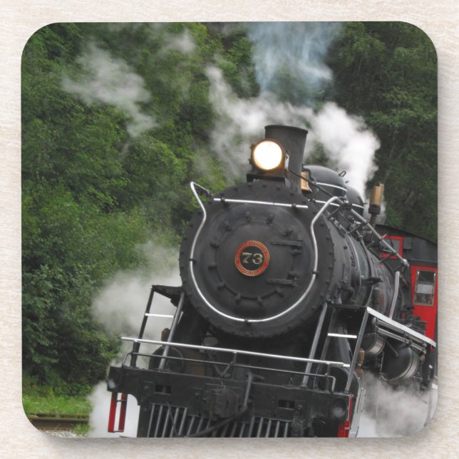 train steam rail railway station engine rails art coaster (Front)