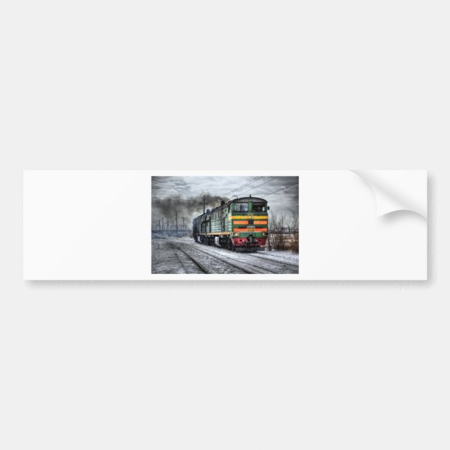 Train Steam Railroad Steampunk Engine Destiny Bumper Sticker (Front)
