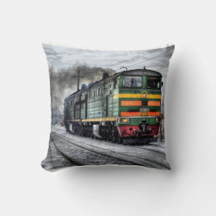 Train Steam Railroad Steampunk Engine Destiny Cushion