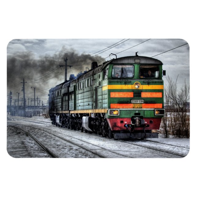Train Steam Railroad Steampunk Engine Destiny Magnet (Horizontal)