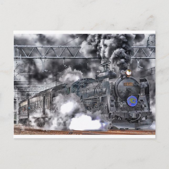 Train Steam Railroad Steampunk Engine Destiny Postcard (Front)