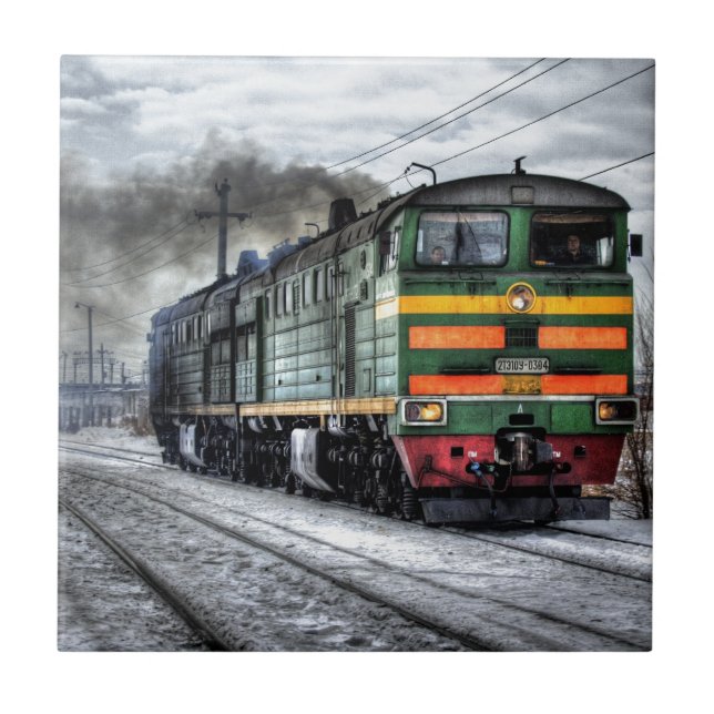Train Steam Railroad Steampunk Engine Destiny Tile (Front)