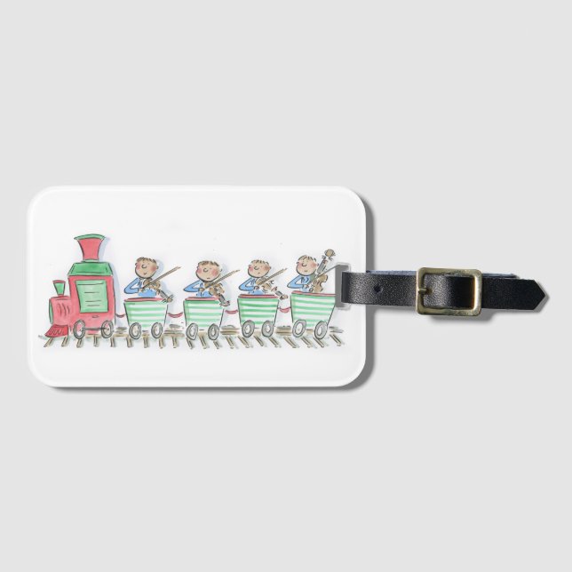 Train String Quartet Luggage Tag (Front Horizontal)