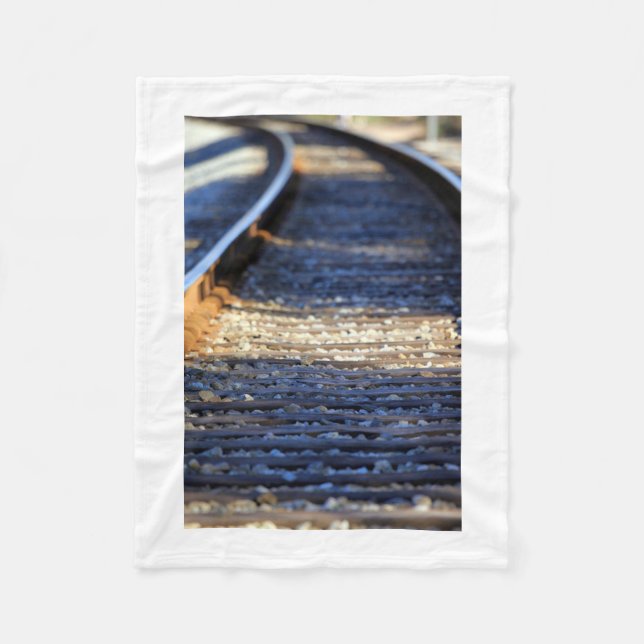 Train Tacks Fleece Blanket (Front)