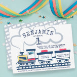 Train Theme Boy Birthday Party Invitation<br><div class="desc">Celebrate your little guy with this fun birthday party invitation featuring a choo choo train and all your party details.  Great for 1st,  2nd,  3rd,  4th Birthdays - easily change to any age.</div>