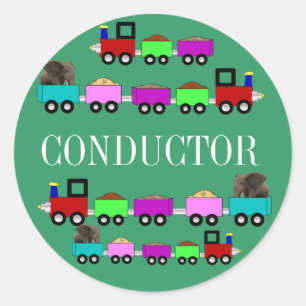 Train Themed Birthday Party favour Classic Round Sticker