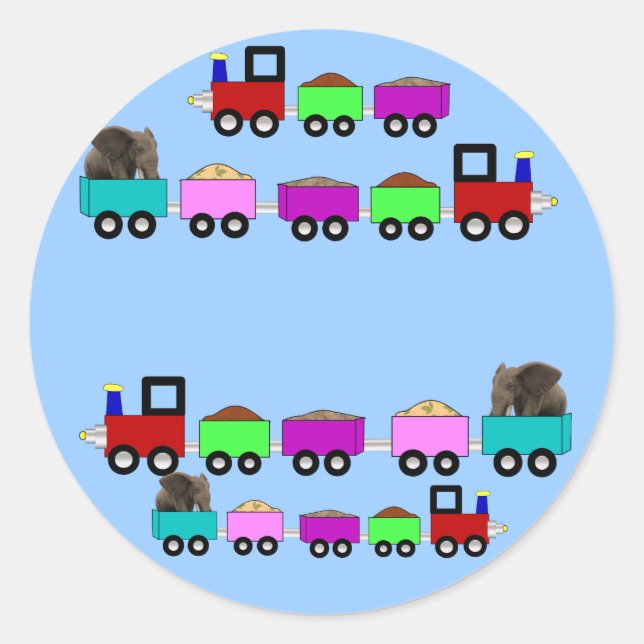 Train Themed Birthday Party favour Classic Round Sticker (Front)