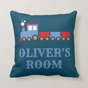 Train themed room pillow. cushion