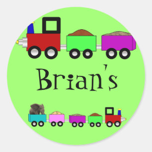 Train themed stickers Personalised