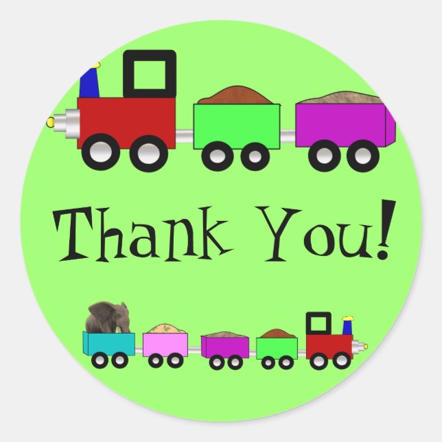 Train themed stickers Thank You! (Front)