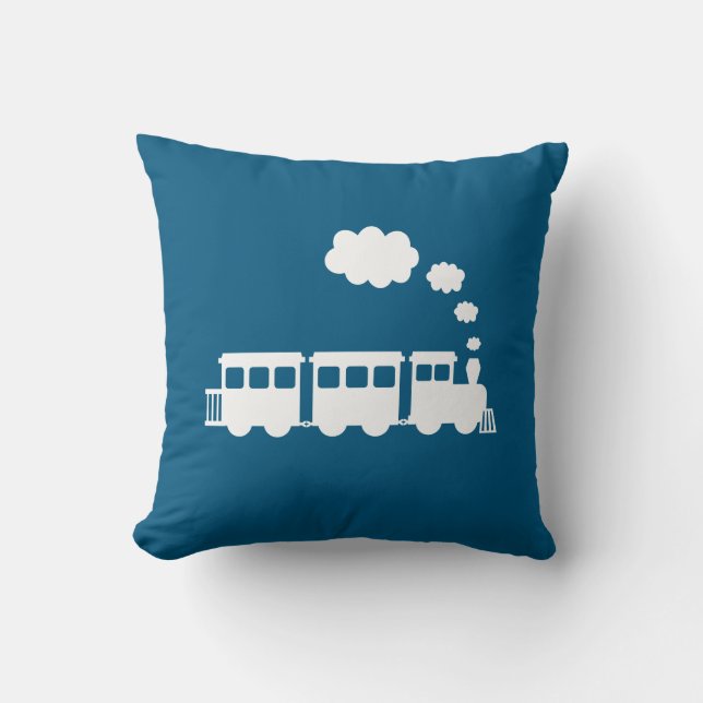 Train Throw Pillow - Pick Your Colour! (Front)