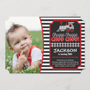 Train Ticket Birthday Invitation with Envelopes