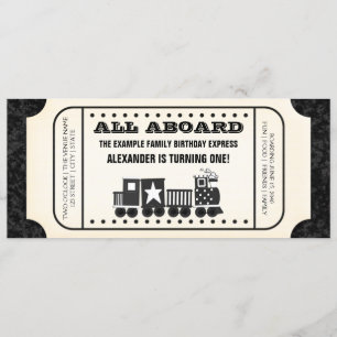 Train Ticket Birthday Party Invitation