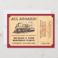 Train Ticket Invitations