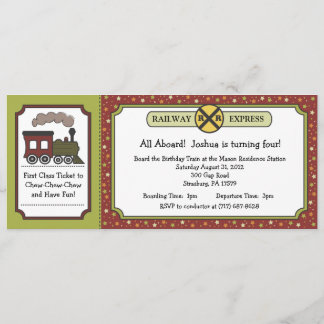 Train Ticket Invite - Fall Autumn Apple Colours