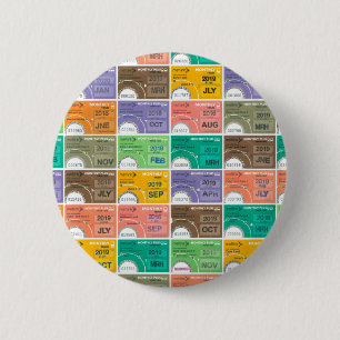 Train ticket montage 6 cm round badge