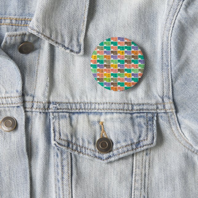 Train ticket montage 6 cm round badge (In Situ)