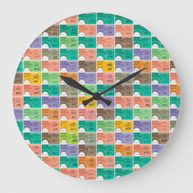 Train ticket montage large clock (Front)