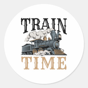 Train Time Model Railroad Railway Hobbyist Classic Round Sticker