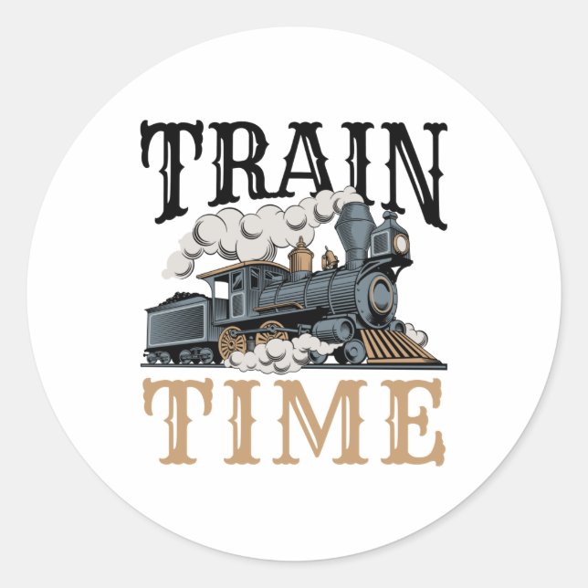 Train Time Model Railroad Railway Hobbyist Classic Round Sticker (Front)
