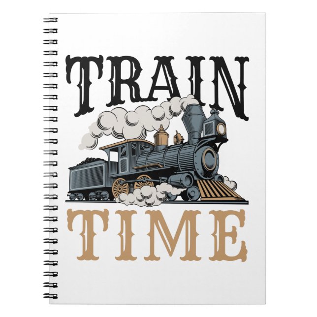 Train Time Model Railroad Railway Hobbyist Notebook (Front)