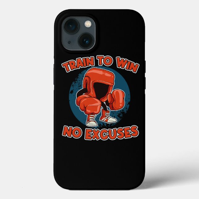 Train To Wins No Excuses Boxing Punching Bag Case-Mate iPhone Case (Back)