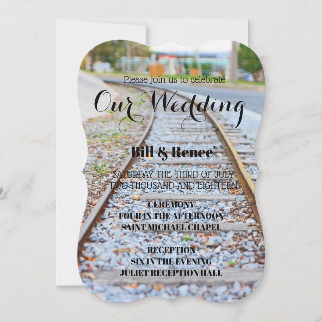 Train Track Wedding Invitation (Front)