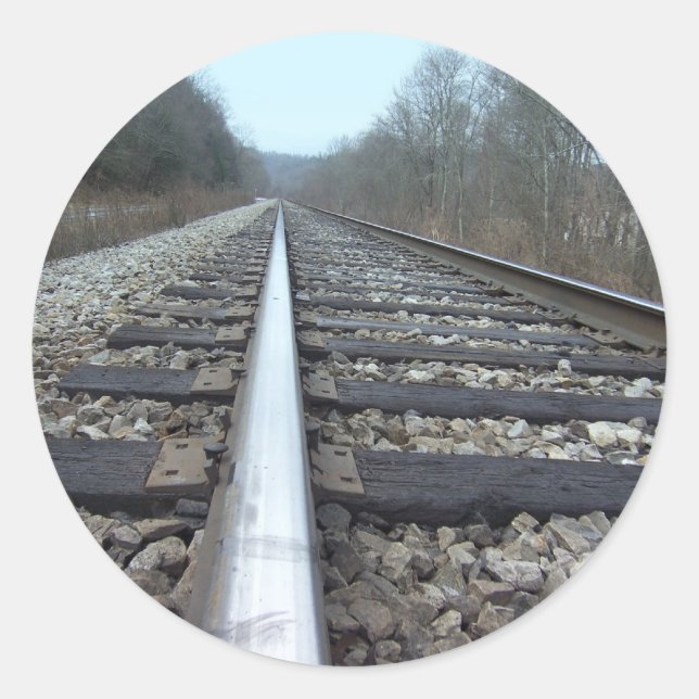 Train Tracks Classic Round Sticker (Front)
