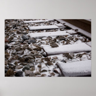 Train Tracks in Snow Poster