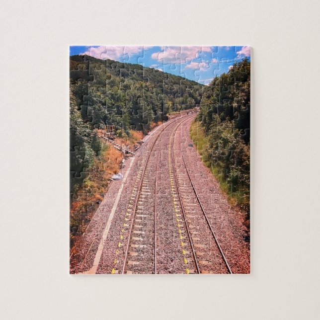 Train tracks jigsaw puzzle (Vertical)