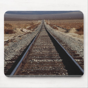 Train tracks, Mojave Desert, California, U.S.A. Mouse Pad