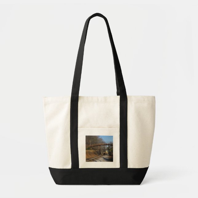Train under a bridge tote bag (Front)