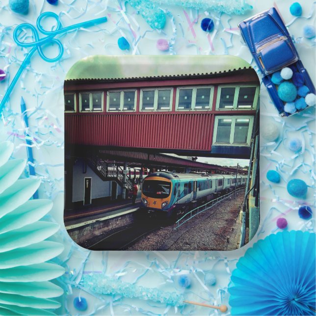Train under the bridge paper plate (Party)